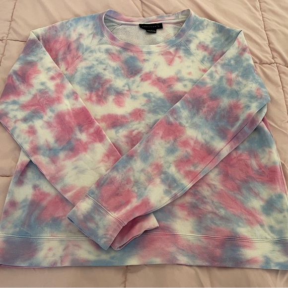 Sanctuary tie dye pink blue ombré modal blend relaxed fit sweater, size S boho - Picture 11 of 16